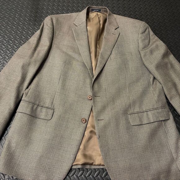 Vtg Ralph Lauren Sport Dillard’s Coat Blazer Brown Tweed Mens 48L Silk Wool Blnd - Picture 1 of 15